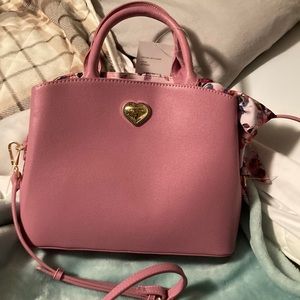 NWT Mauve satchel with scarf